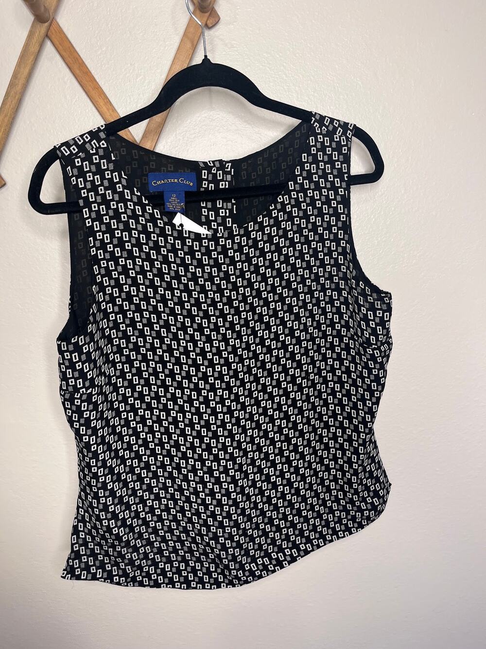 Charter Club Vintage Geometric Print Sleeveless Top